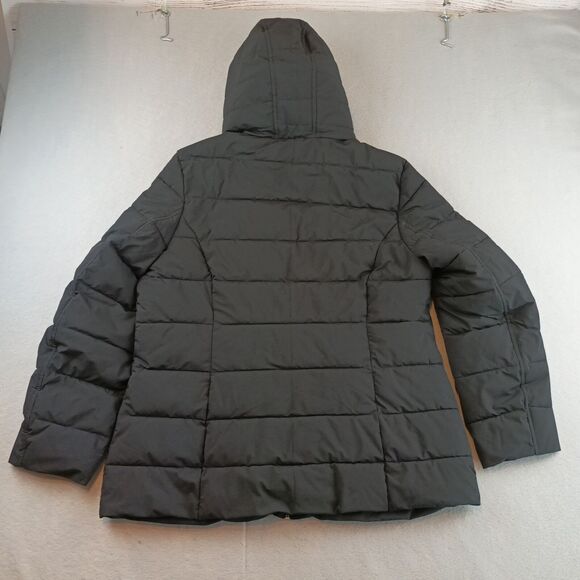 Laundry by Shelli Segal Womens Puffer Coat Jacket Size XL Black Zip w/ Hood - Picture 6 of 10